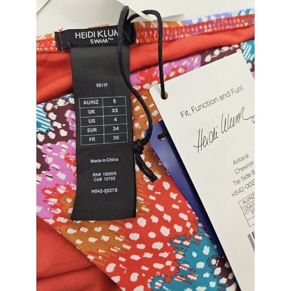 New Heidi Klum Swim Antaria Tie Side Bikini Bottoms Womens XS Chevron - Picture 5 of 6